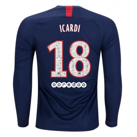 Billiga Fotbollströjor Paris Saint-Germain ICARDI 18 Hjemma tröja 2019/20 Långärmad